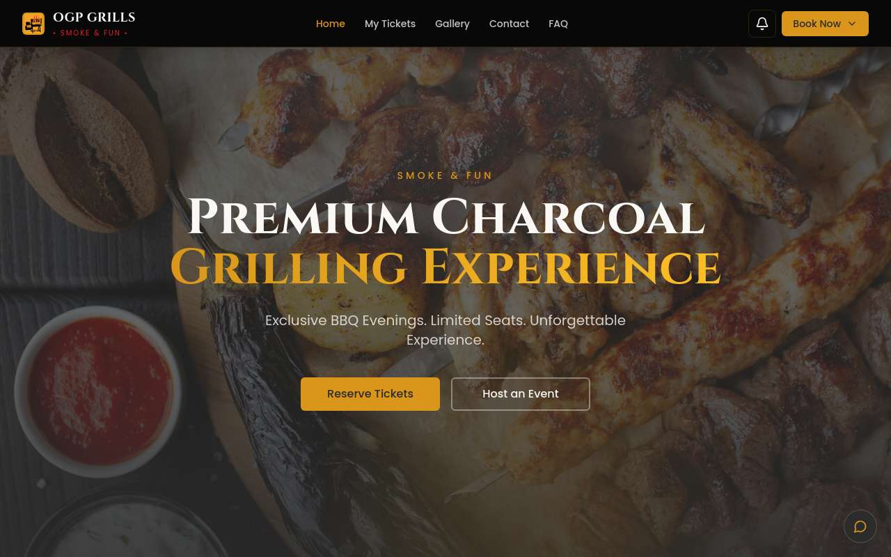 The home page of OGP Grills at ogp-grills.com
